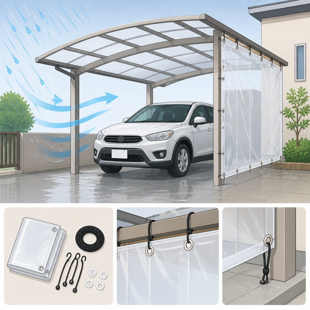 カーポートの雨吹き込みをDIYで防ぐとは