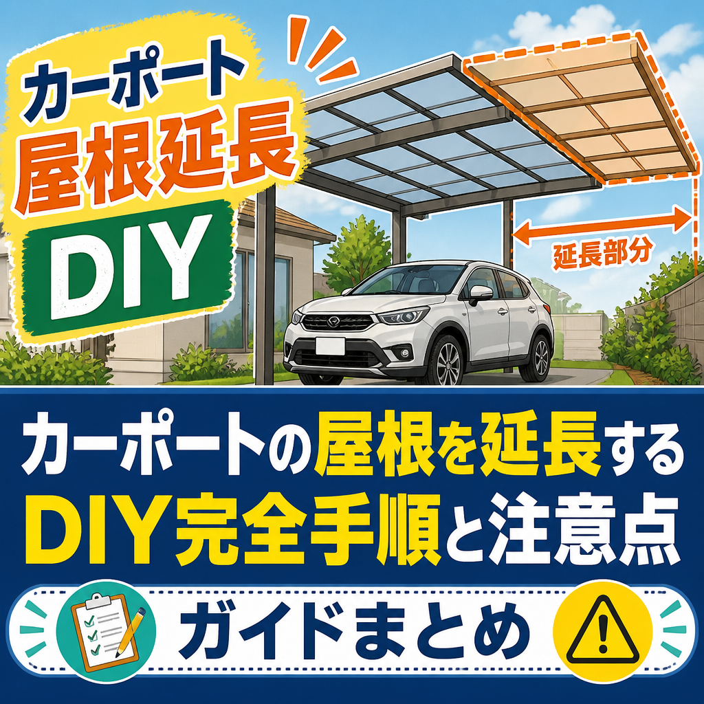 カーポートの屋根を延長するDIY完全手順と注意点ガイドまとめ